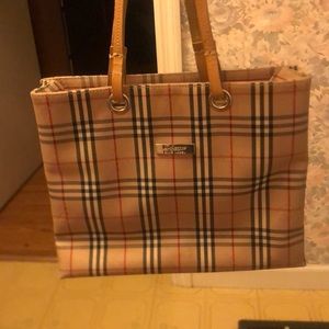 Burberry of London blue labeled tote